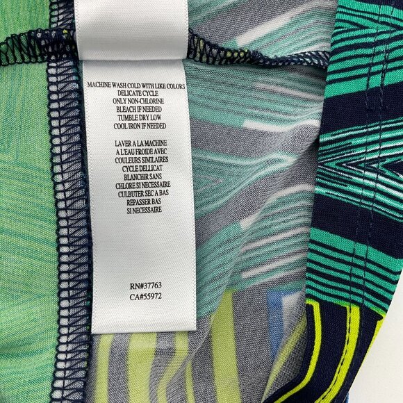 Laundry by Shelli Segal Cap Sleeve Geometric Print Stretch Shift Dress Small - Picture 6 of 7